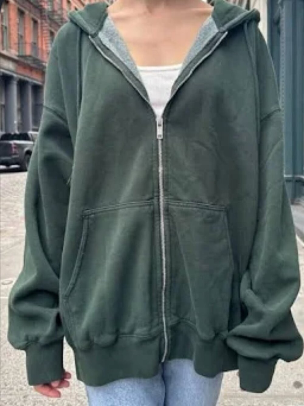Brandy Melville Christy Hoodie Green One Size